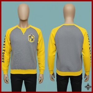 Harry Potter Hufflepuff Sweatshirt M Womens Pullover Crest‎ Raglan Hogwarts